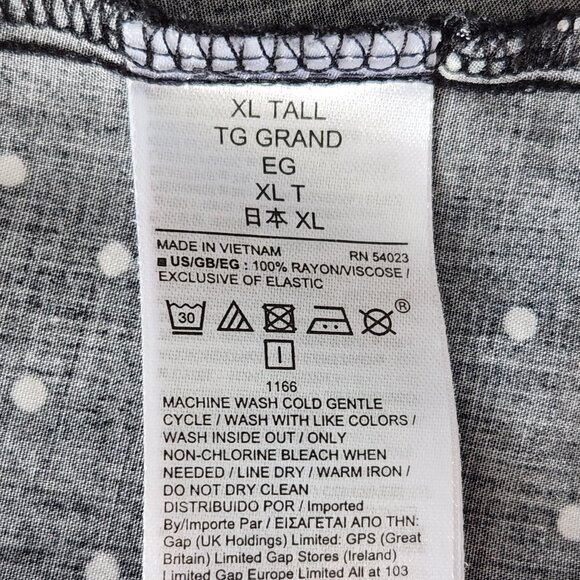 Gap Dress XL Tall Black with with polka dots - Picture 5 of 7